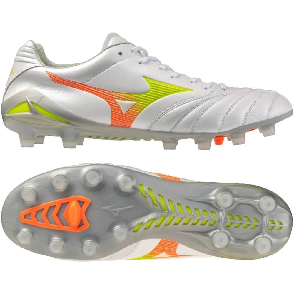 Mizuno Monarcida Neo III Elite Gras Voetbalschoenen (FG) Wit Limoen