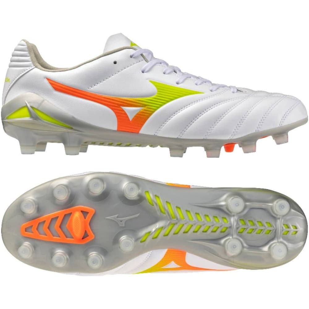 Mizuno Monarcida Neo III Pro Gras Voetbalschoenen (FG) Wit Limoen