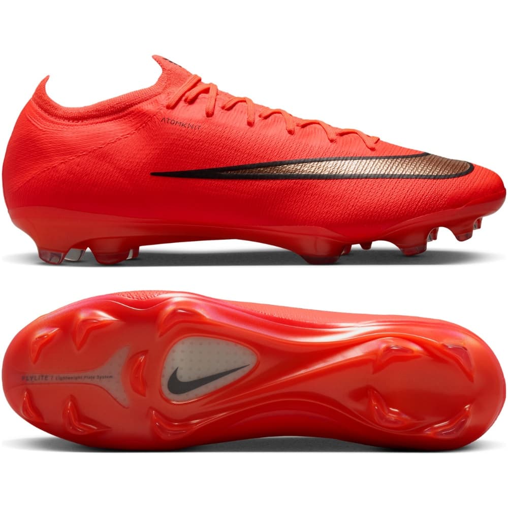 Nike Mercurial Vapor 17 Elite Gras Voetbalschoenen (FG) in Felrood Zwart Goud