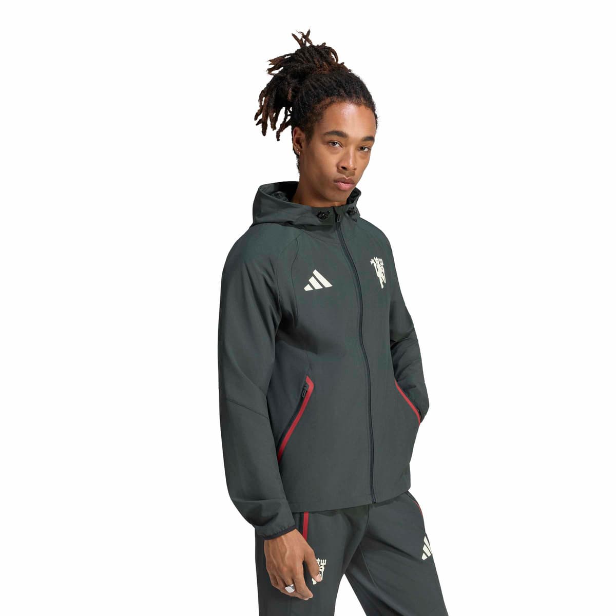 adidas Manchester United Tiro Travel Trainingsjack 2026-2027 Donkerolijfgroen