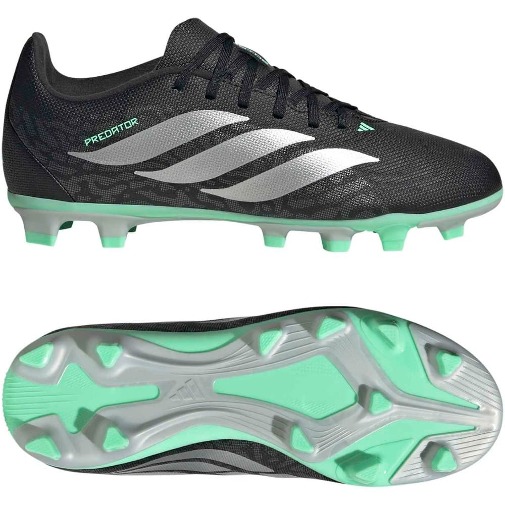 adidas Predator Club Gras / Kunstgras Voetbalschoenen (MG) Kids Zwart Zilver Mintgroen