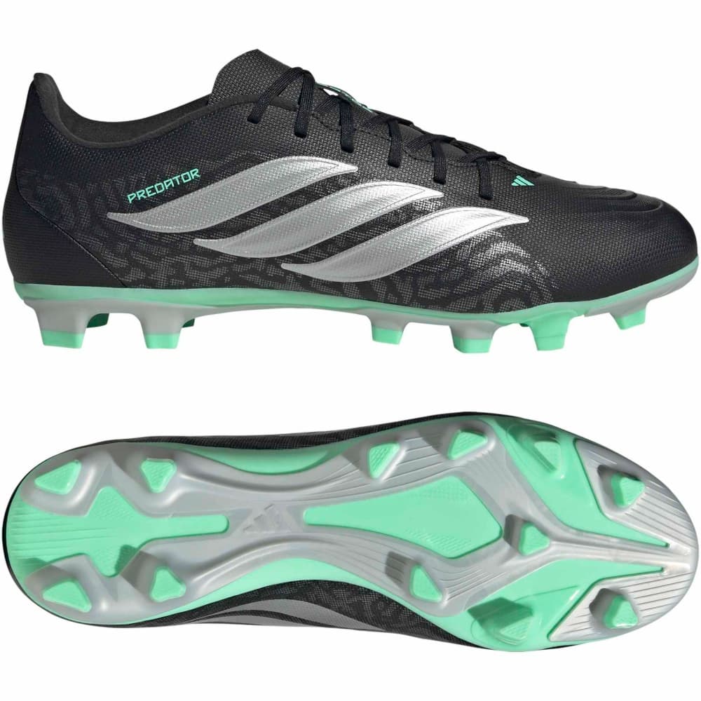 adidas Predator Club Gras / Kunstgras Voetbalschoenen (MG) Zwart Zilver Mintgroen