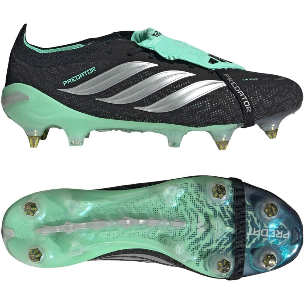 adidas Predator Elite FT IJzeren-Nop Voetbalschoenen (SG) Zwart Zilver Mintgroen