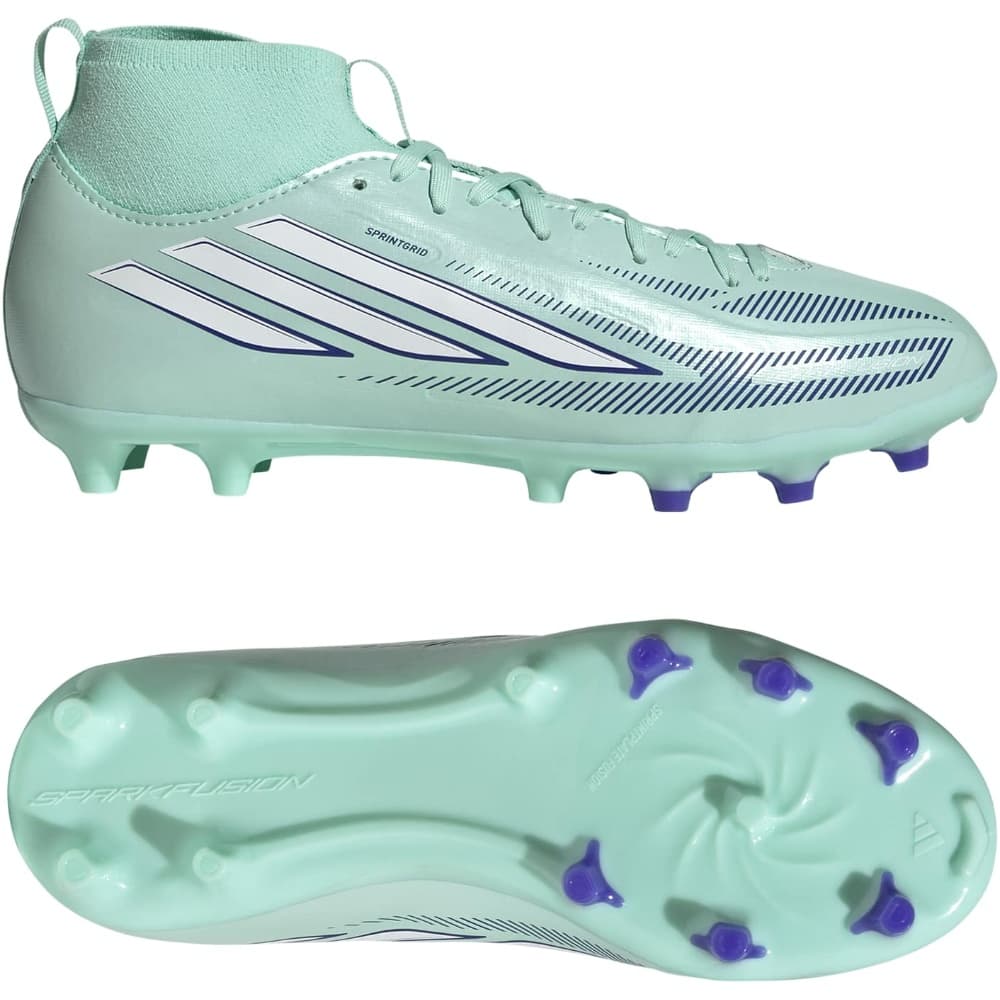 adidas F50 Sparkfusion League Mid Gras / Kunstgras Voetbalschoenen (MG) Kids Mintgroen